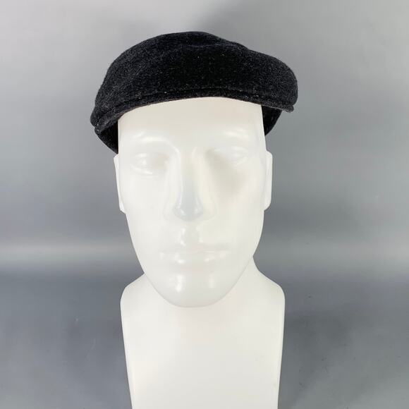 VINTAGE Grey Charcoal Felt Wool Flat Cap Hat - Picture 2 of 6